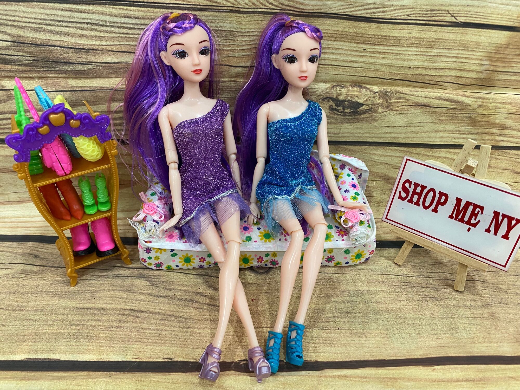 [HCM]BÚP BÊ KHỚP MẮT NGỌC TÓC DÀI (MẶC ĐẦM DẠ HỘI)