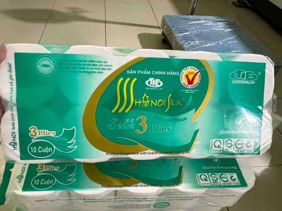 Combo 2 Bịch Giấy Vệ Sinh Hà Nội Silk 20 Cuộn To Không Lõi Siêu Dai Siêu Mịn