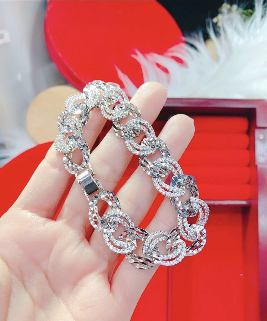 Lắc tay xích mạ bạch kim mẫu mới về