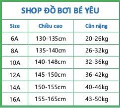 Đồ bơi bé trai tay dài, quần dài (20-50kg)
