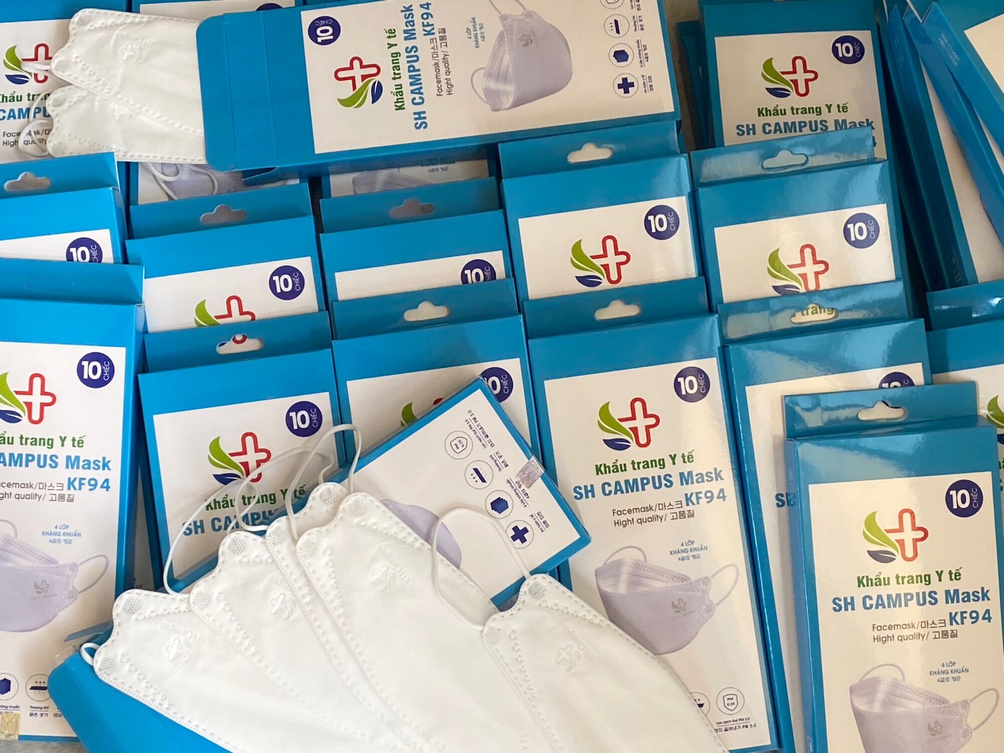 Combo 50 cái Khẩu trang KF94 SH Campus (5hộp) {trắng} {đen}