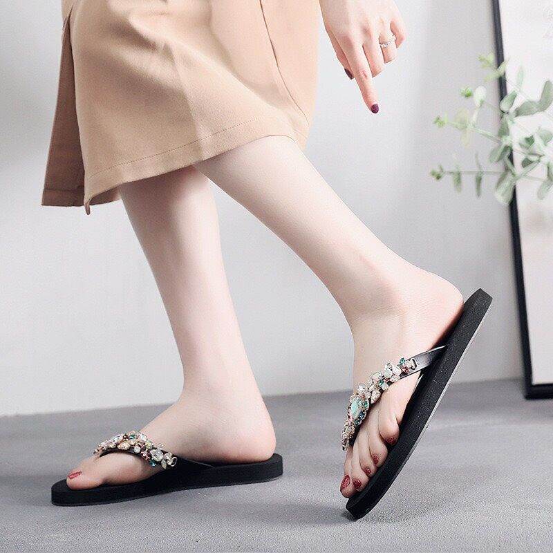 Dép kẹp xỏ ngón nữ đính đá cao cấp thời trang mẫu mới 06