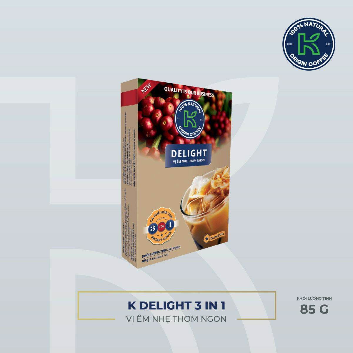 [HCM]CÀ PHÊ HÒA TAN DELIGHT 3IN1 1275G