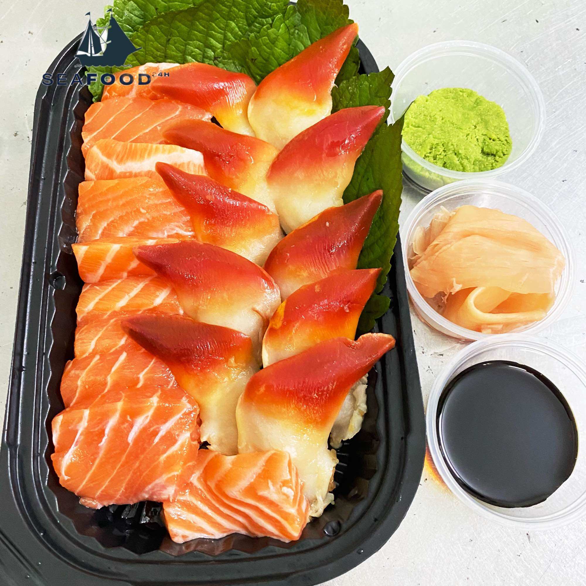 SÉT SASHIMI CÁ HỒI + SÒ ĐỎ CANADA