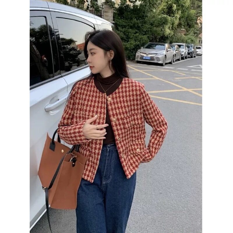 ÁO KHOÁC DẠ TWEED KẺ HAI MÀU MỚI
