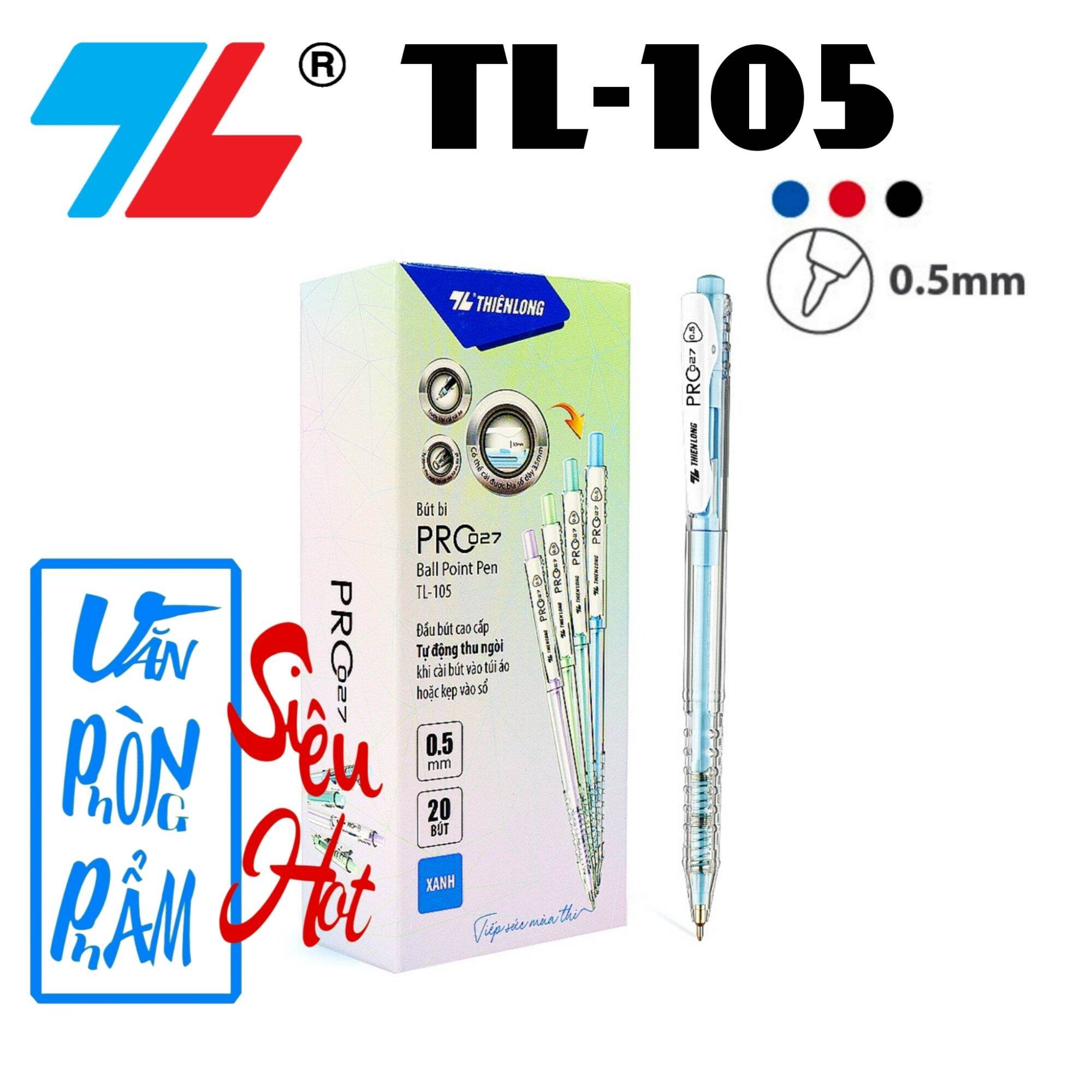 Bút bi pro 027 thiên long tl-105/ 20 cây hộp/ chính hãng