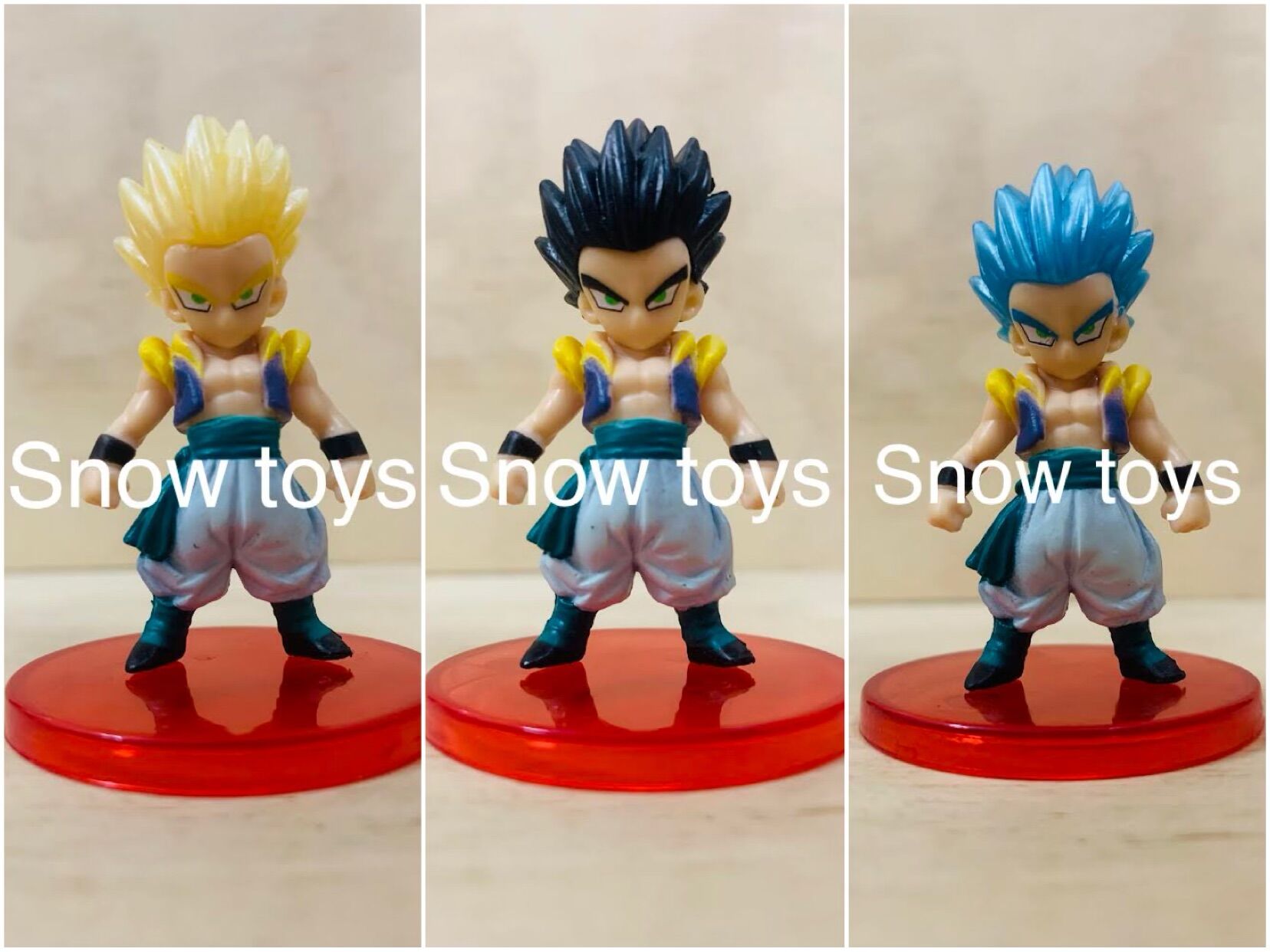 Mô hình dragon ball - set 3 mô hình gotenks ssj blue god - wcf - cao 7cm
