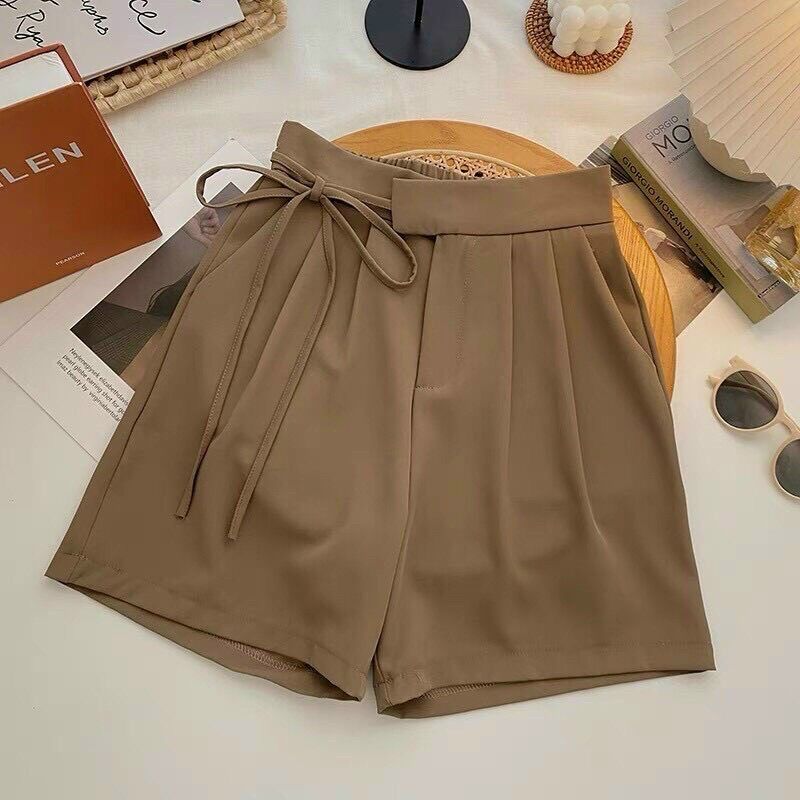 Quần ngố ống rộng dây nơ vải ruby cao cấp siêu hot