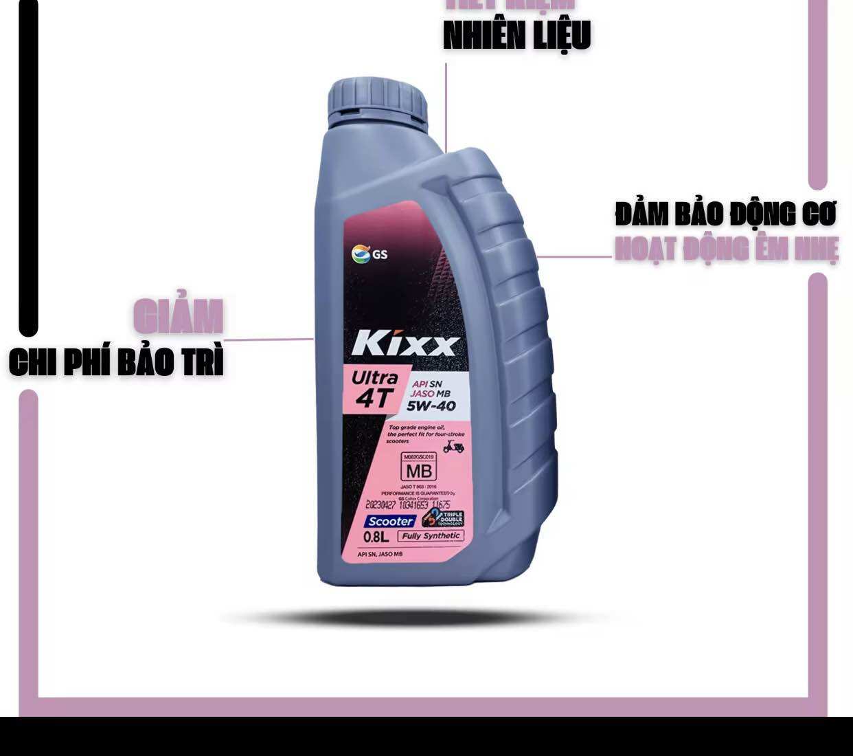 Nhớt xe máy, nhớt xe ga kixx ultra scooter 5w40 api sl 800ml