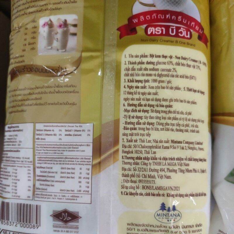 Bột Kem Béo Pha Trà Sữa Thái Lan B One Bone Gói 1kg