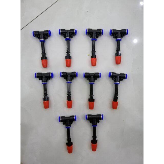 Bộ 10 béc phun sương đơn kèm T nối nhanh 8mm
