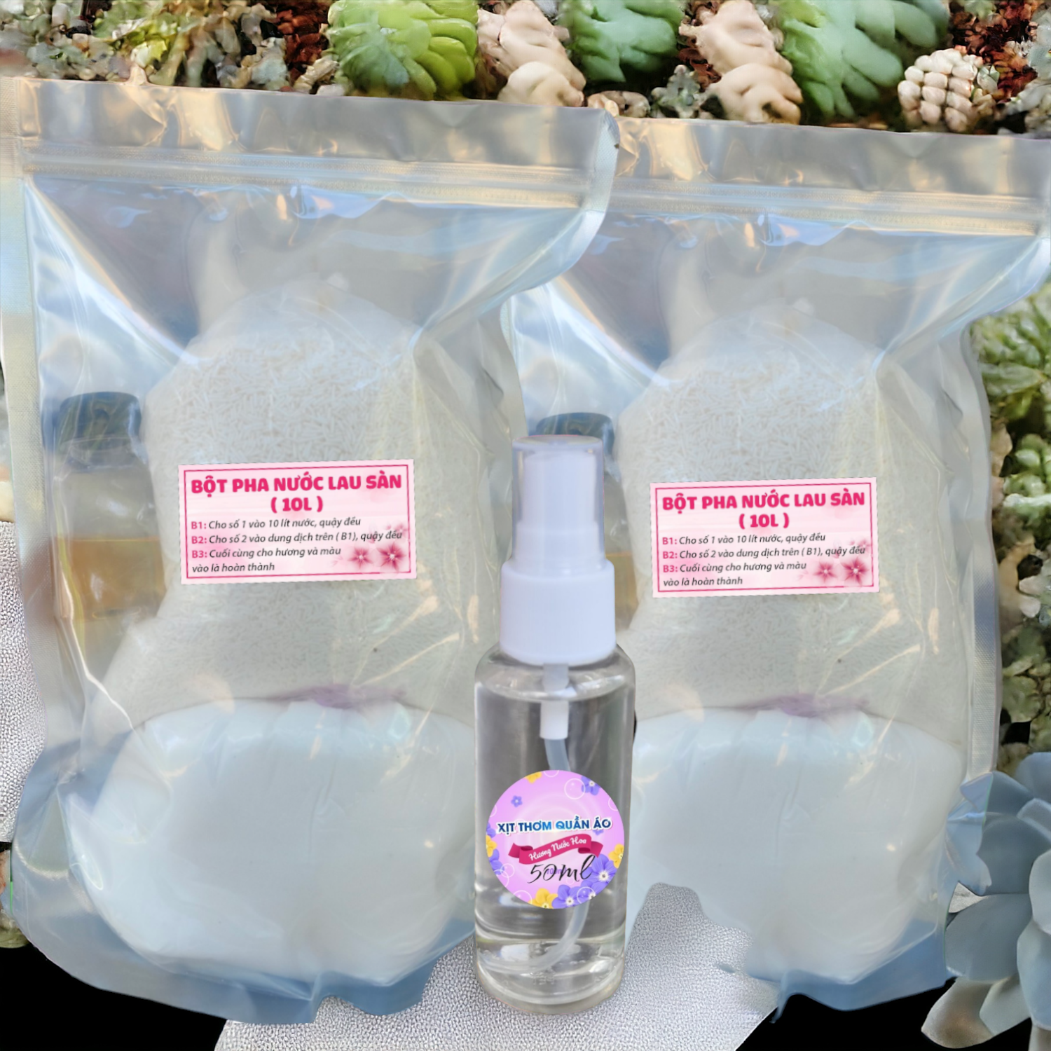 Bột pha nước lau sàn 10 lít, hương chanh sả, lài, quế