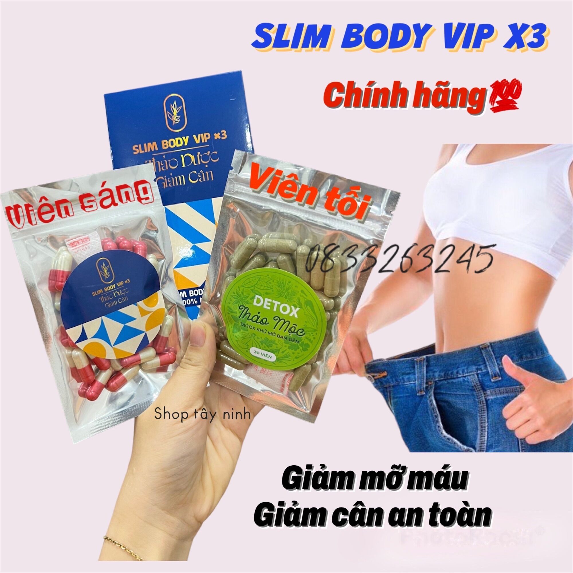 Giảm cân siim body vip x3 giảm mỡ máu, giảm hấp thụ chất béo