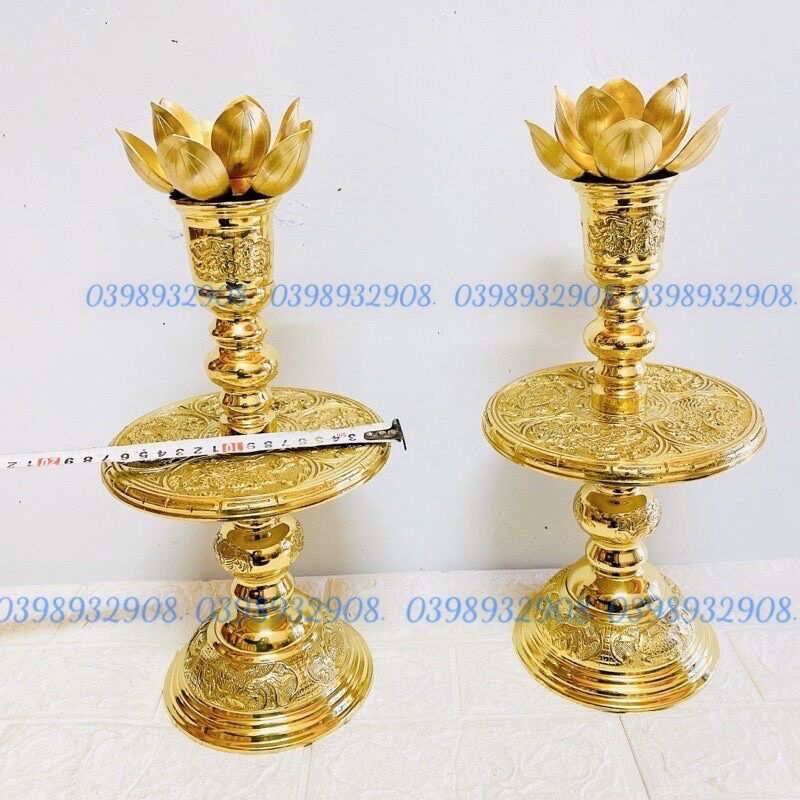 ĐÔI NẾN ĐỒNG CAO 38 CM  CHẤT LIỆU BẰNG ĐỒNG 💯