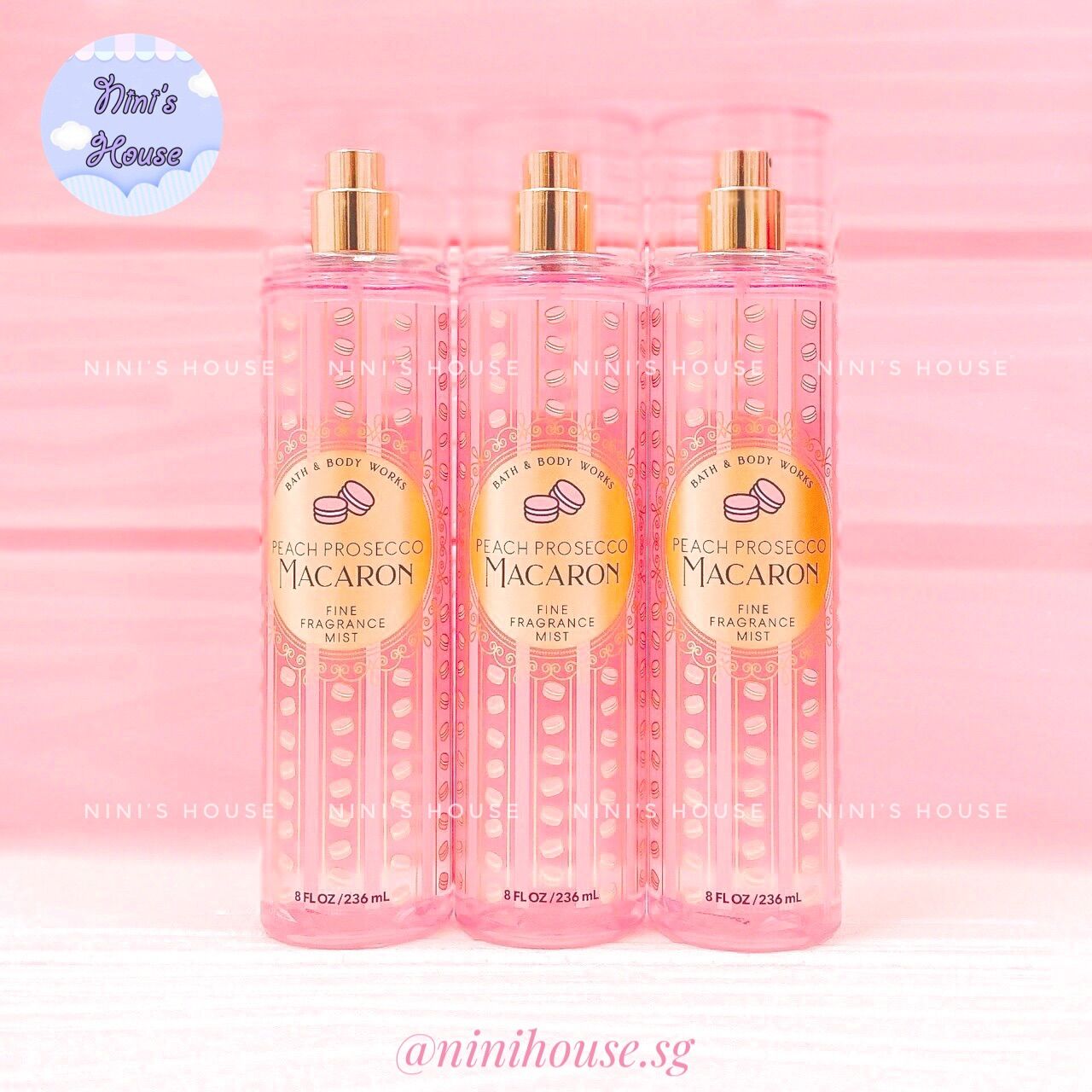 [Auth Mỹ] Xịt thơm body mist Bath and Body Works mùi Peach Prosecco Macaron