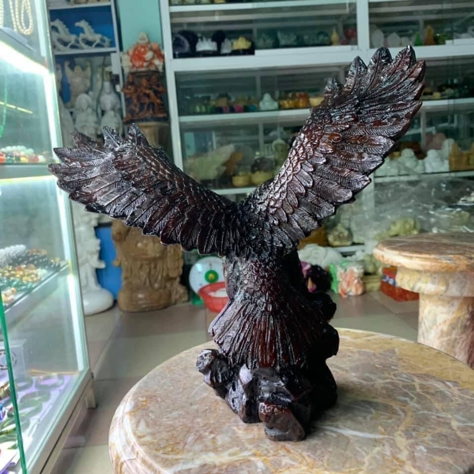 Tượng Chim Đại Bàng Đá Đúc cao 30.5cm - Biểu Tượng Sức Mạnh, Thịnh Vượng - Trang Trí Phòng Khách, Tủ Rượu, Làm Quà tặng