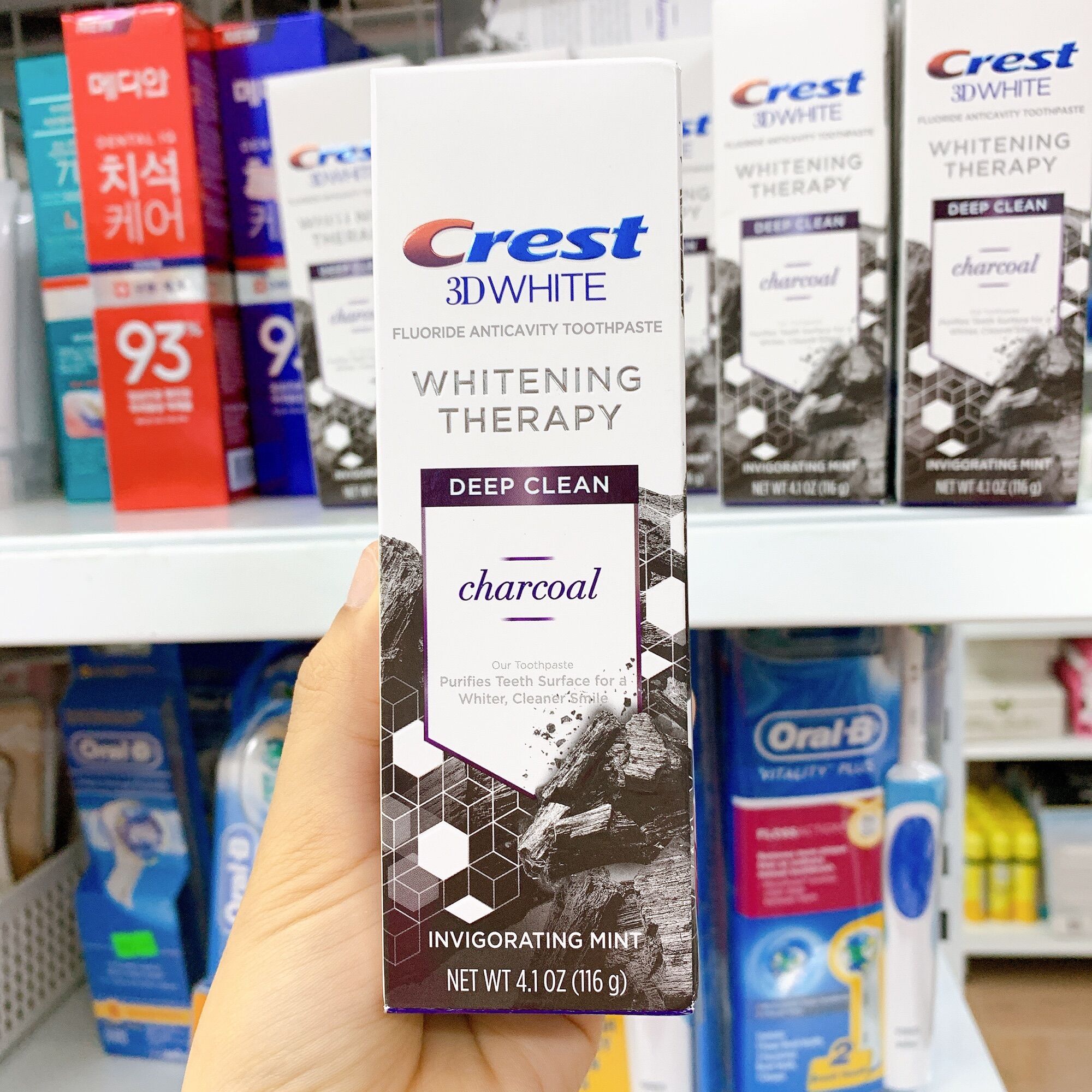 Kem đánh răng than hoạt tính siêu trắng răng 3d crest charcoal - mỹ