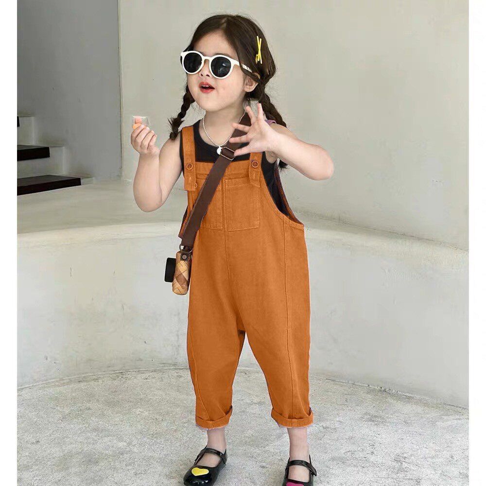 Set yếm bé gái phối áo thun siêu đáng yêu