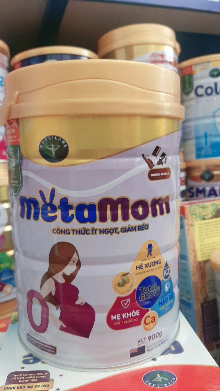 Sữa Mẹ Bầu MetaMom HT900g ít ngọt giảm béo Vị socola