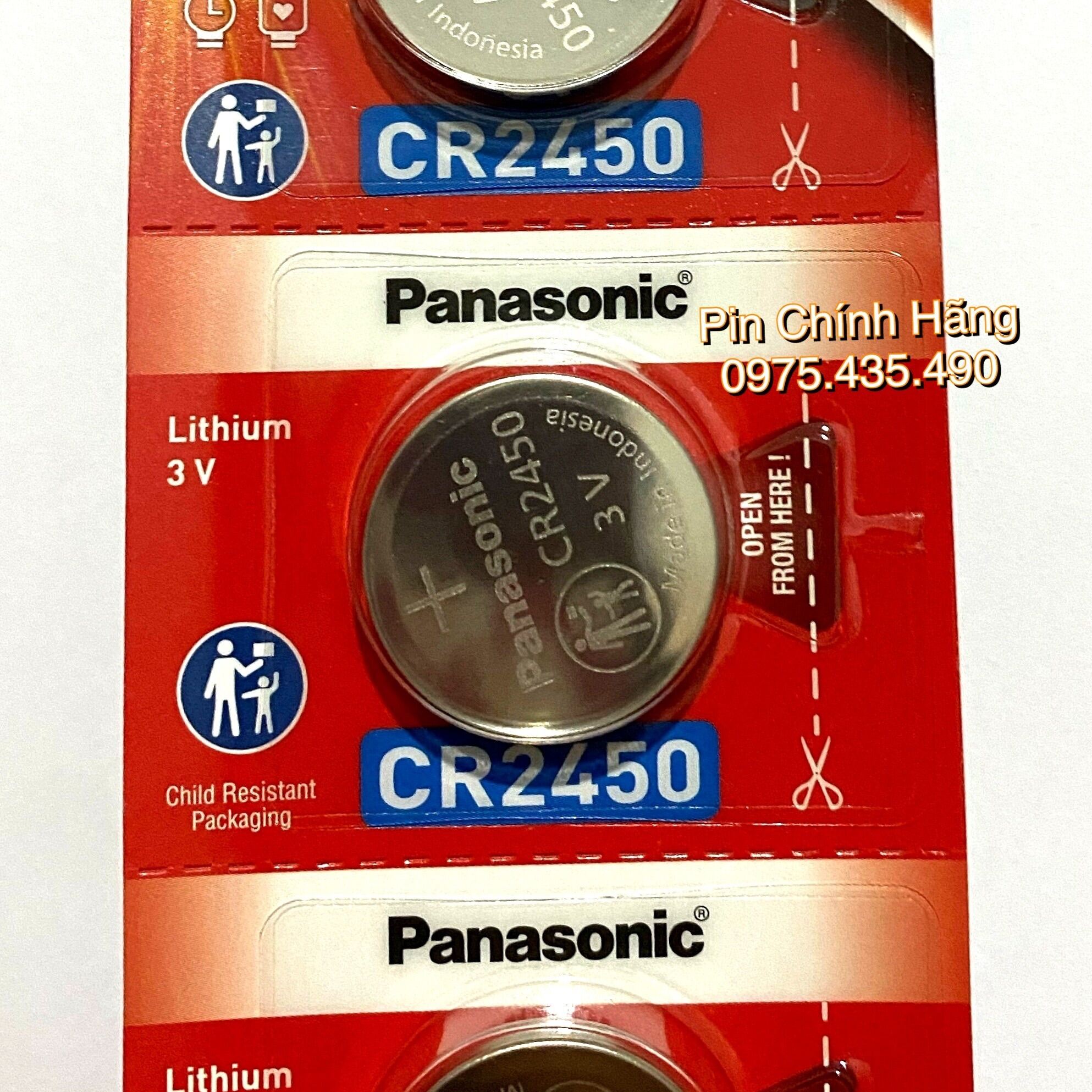 Pin CR2450 Panasonic Lithium 3V Hàng Chính Hãng Vỉ 1 Viên Made in Indonesia