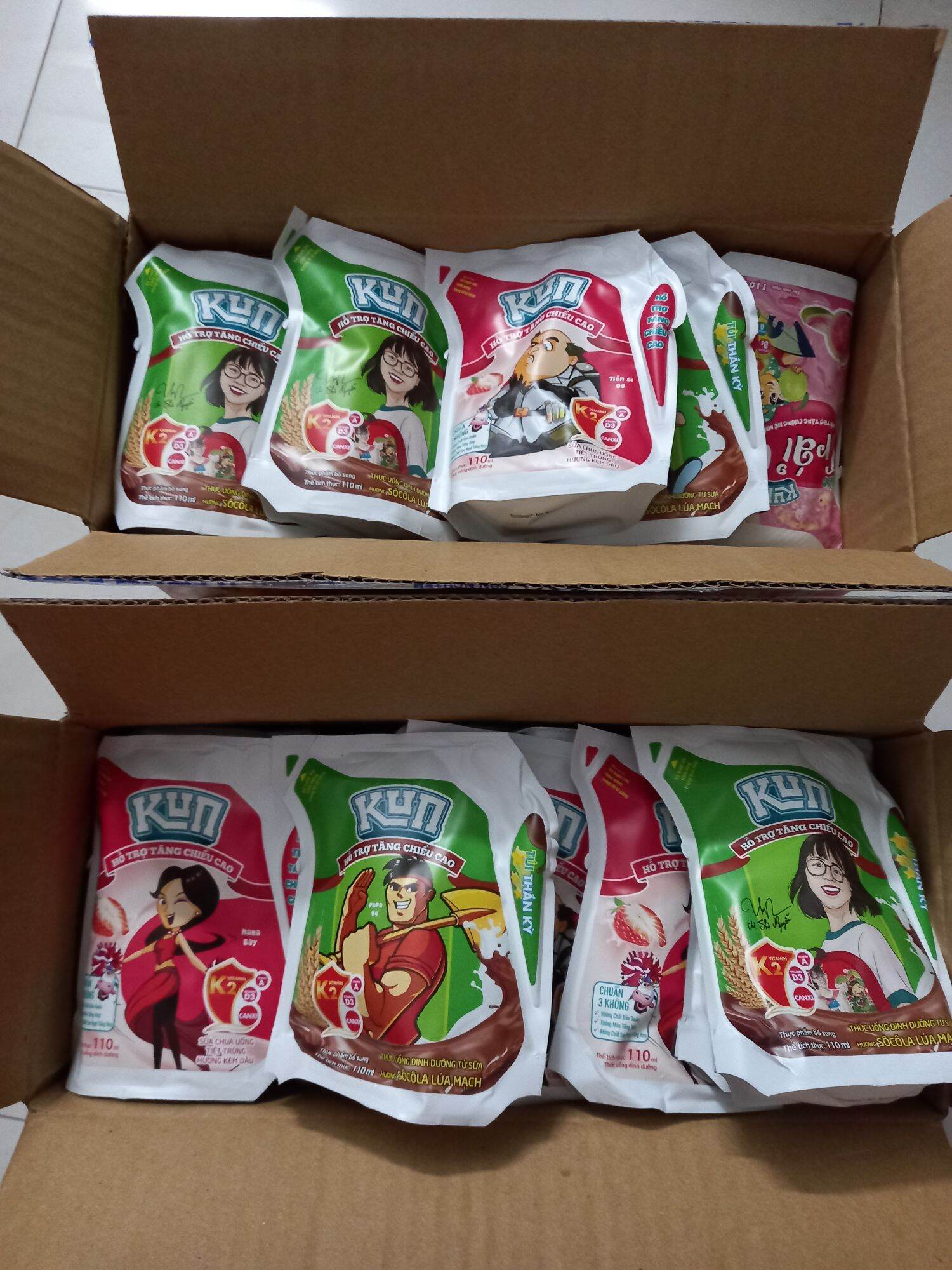 Sữa Kun túi mix vị 110ml