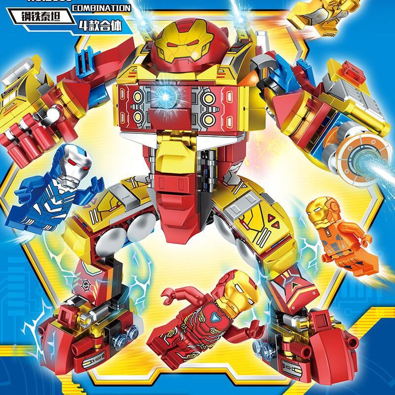 Bộ đồ chơi lắp ráp Iron Man mecha 4 siêu nhân
