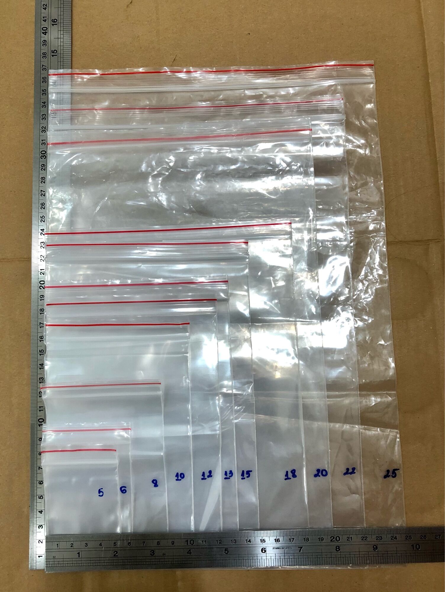 1kg túi zipper chỉ đỏ