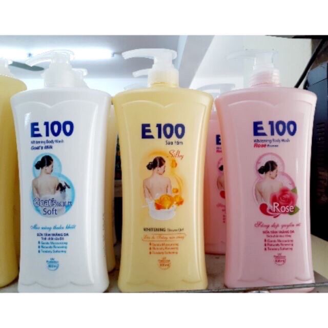 SỮA TẮM E100 SILKY - Chai 800 ml đủ 3 màu