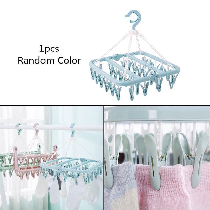 Móc nhựa 32 kẹp phơi khăn, tất... cho bé