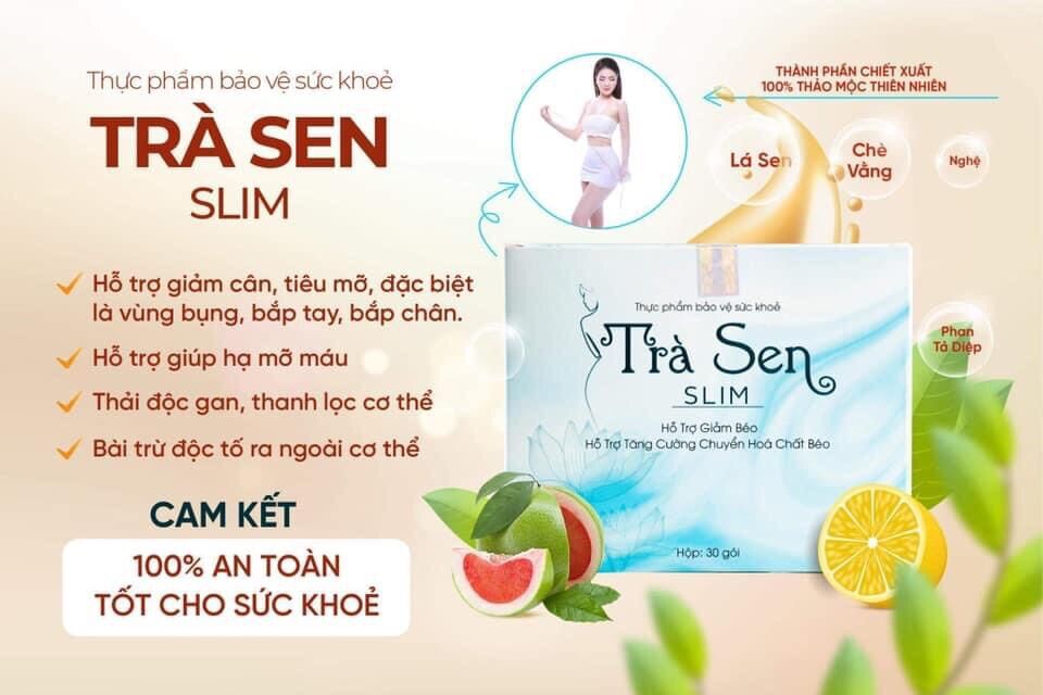 [ Chính hãng] Trà sen slim giảm cân an toàn 30 gói