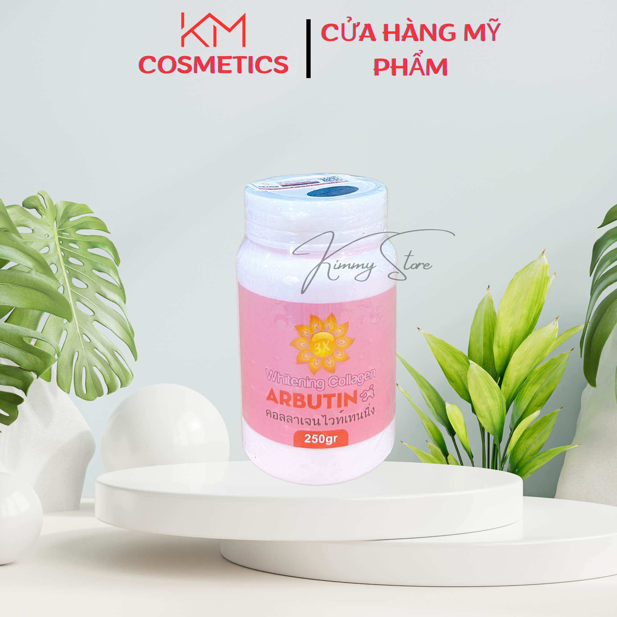 Kem kích trắng abutine 3c3 màu hồng mã QR