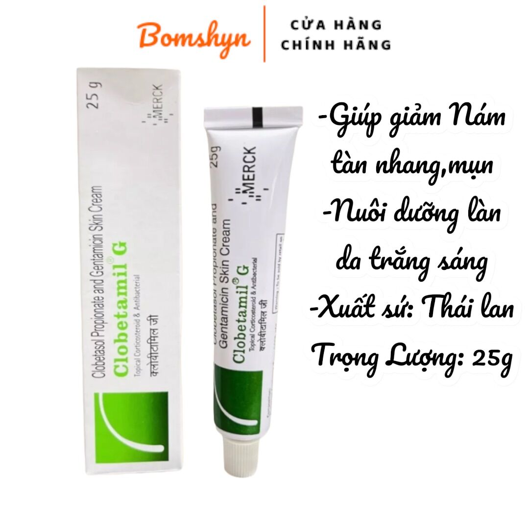 Tuýp Kem Clobetamil G giúp giảm nám tàn nhang đồi mồi, giảm mụn Thái lan 25gam