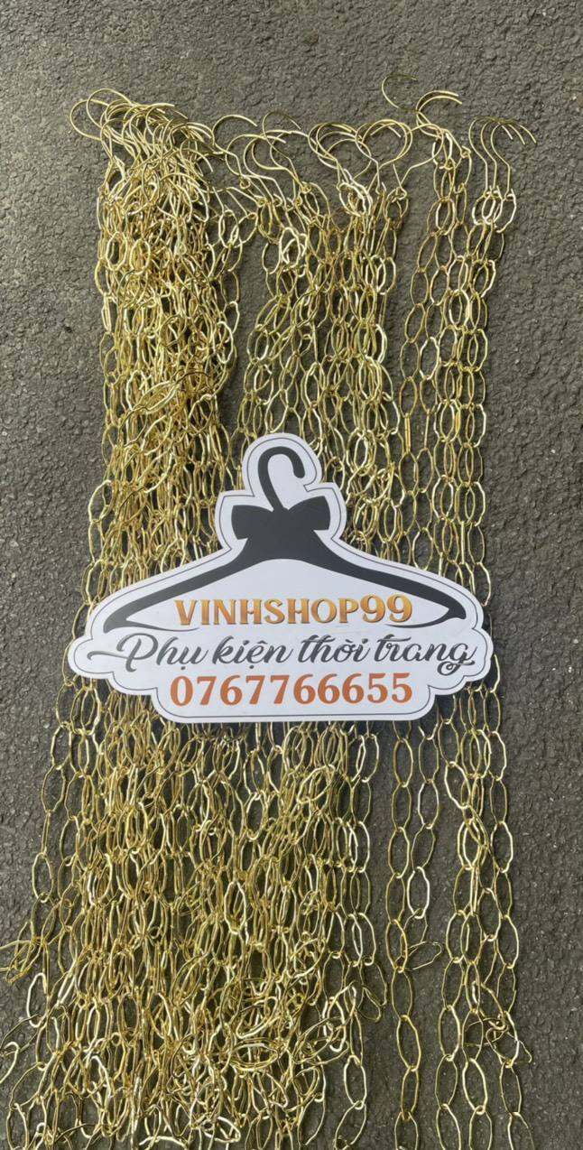 Dây xích treo quần áo vàng gold