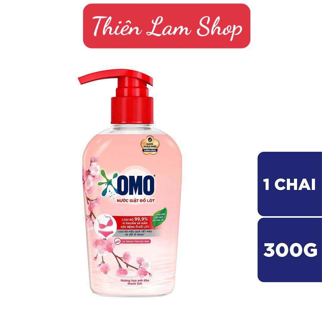 Nước giặt đồ lót OMO chuyên dụng hương hoa anh đào-Chai 300ml