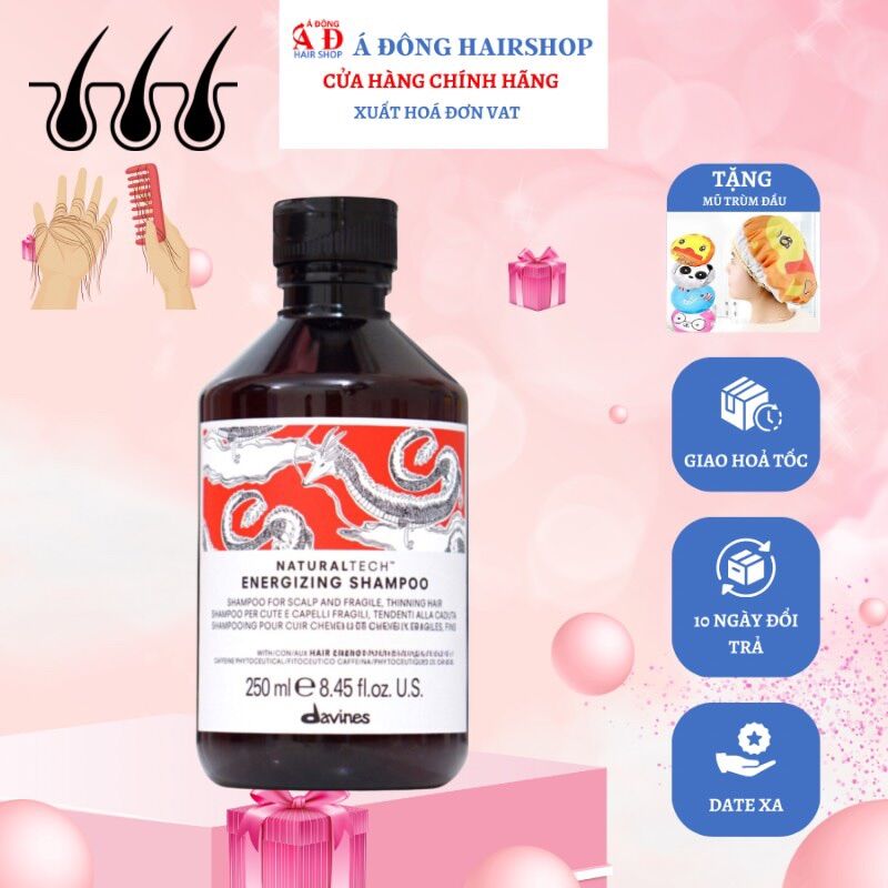 [+Tặng mũ trùm] Dầu gội Davines Energizing hair loss chống rụng tóc hiệu quả 250ml (ITALY)