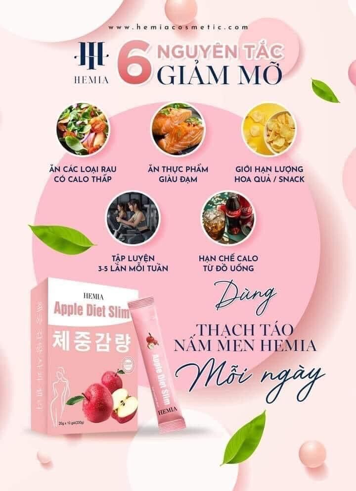 Thạch táo giảm cân hemia chính hãng