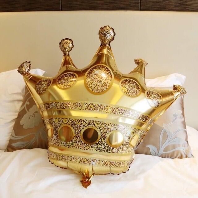 Bóng bay hình vương miện ánh kim 40cm