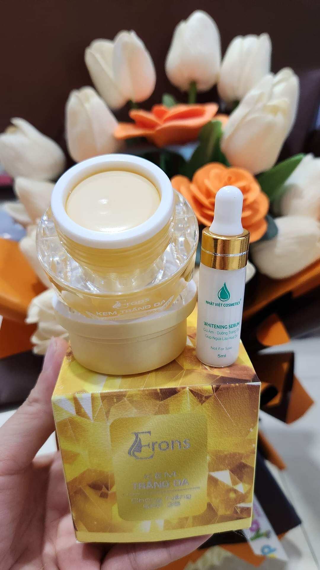 Kem Erons dưỡng trắng da chống nắng 10g tặng kèm serum