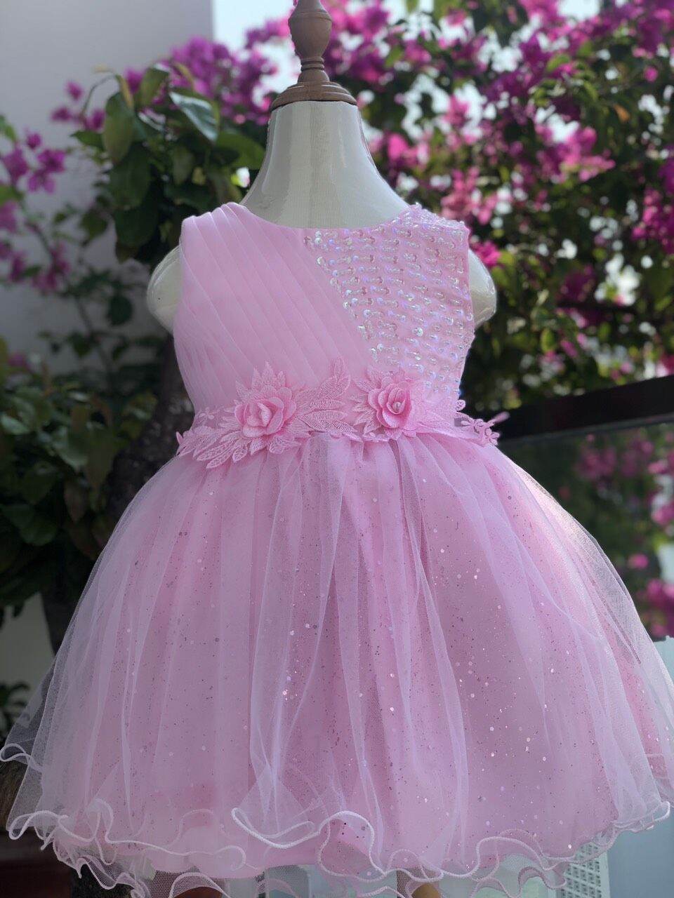 Princess Dress for Children, Chiffon with Sequins, High-End Party Attire - 3