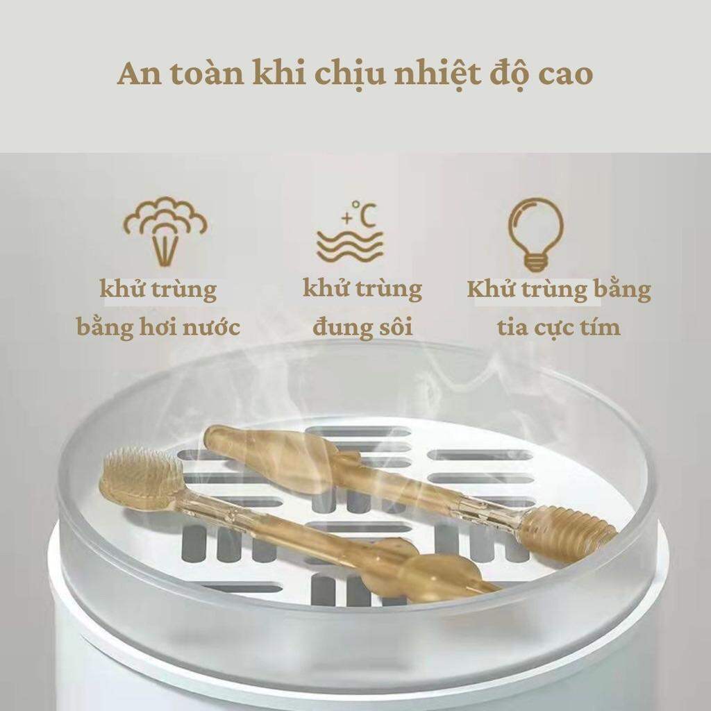 Bộ bàn chải và tưa lưỡi silicon,dụng cụ vệ sinh răng miệng cho bé từ 0-3tuổi