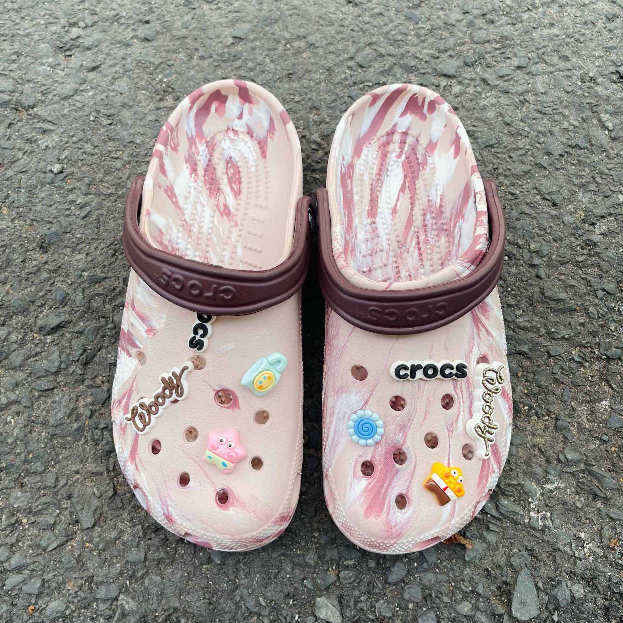 [Hàng chính hãng lỗi cắt V] Dép sục crocs màu loang cực đẹp dép cross màu loang nam nữ tự tin khoe c