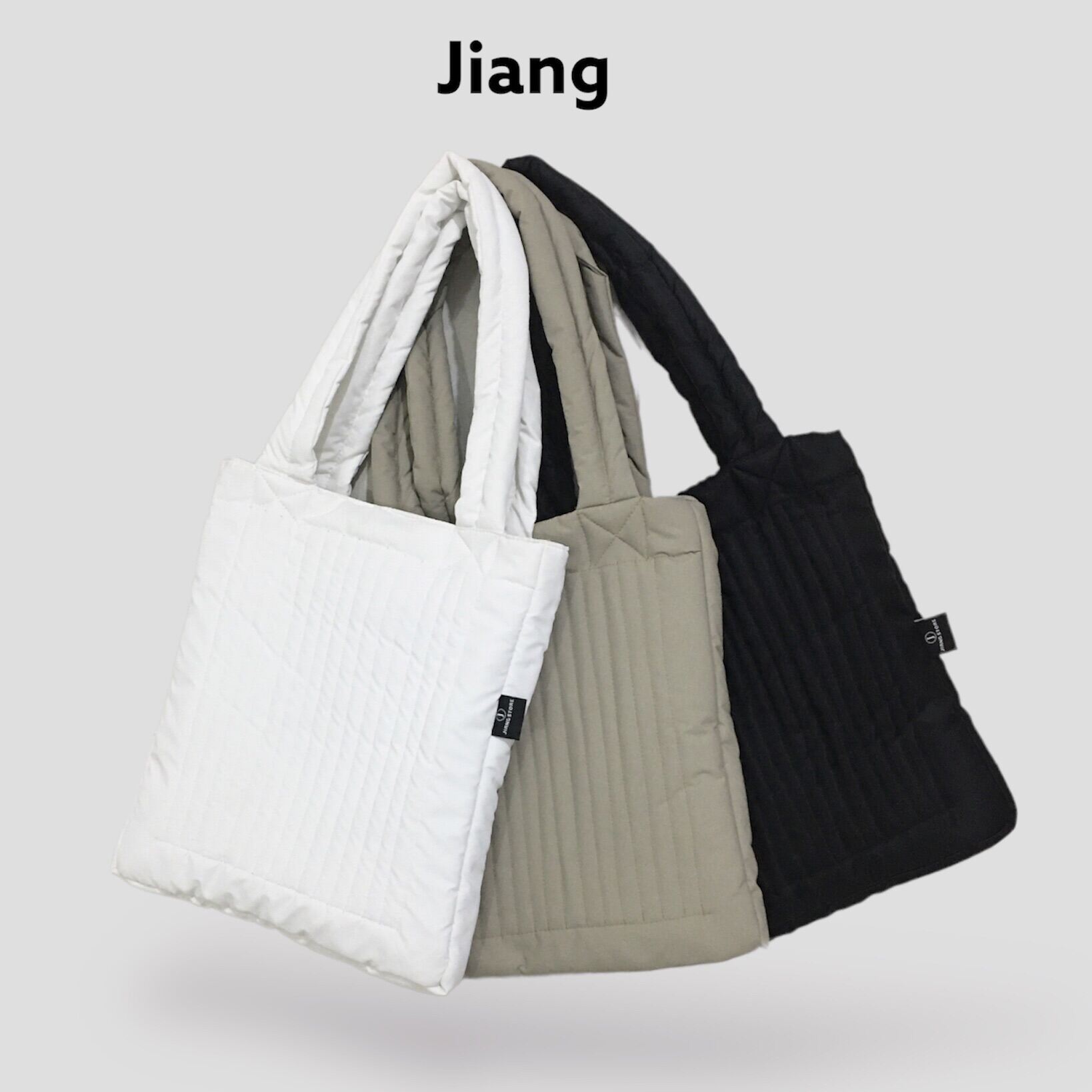 Túi tote trần bông kẻ sọc - túi đeo chéo basic local brand Jiang Store