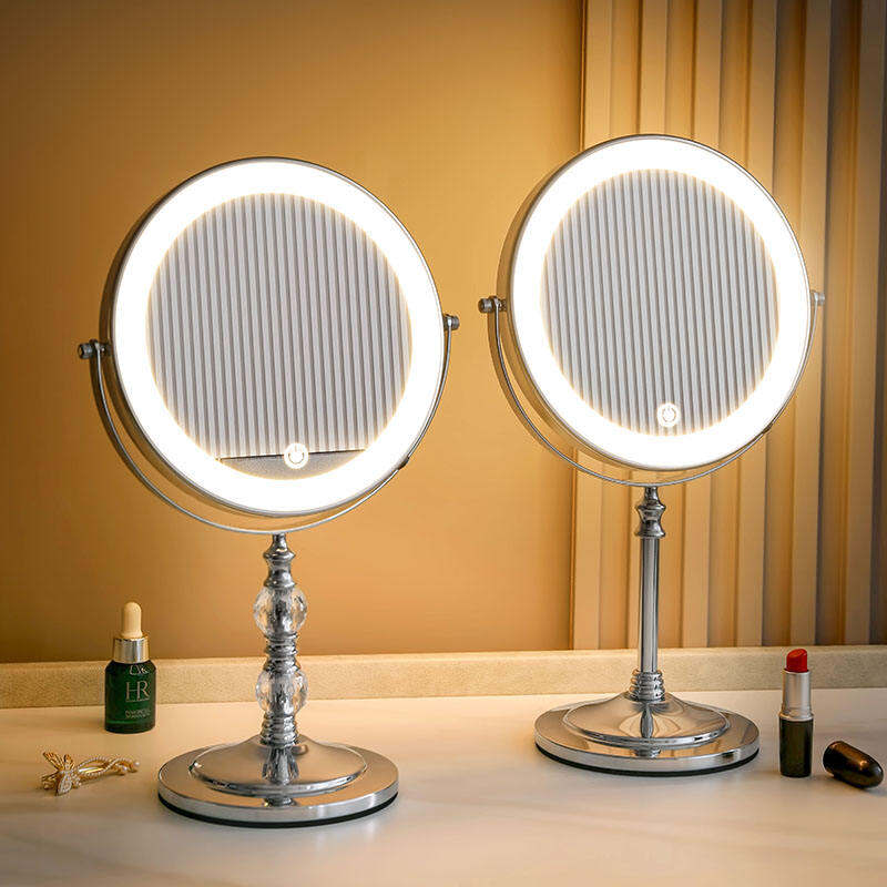 Gương Trang Điểm HD Hai Mặt Gương Trang Điểm Đèn LED Có Đèn Làm Đẹp Ánh Sáng Gương Trang Điểm Bàn Trang Điểm Dụng Cụ Thần Thánh Để Bàn Tạo Cảm Giác Cao Cấp