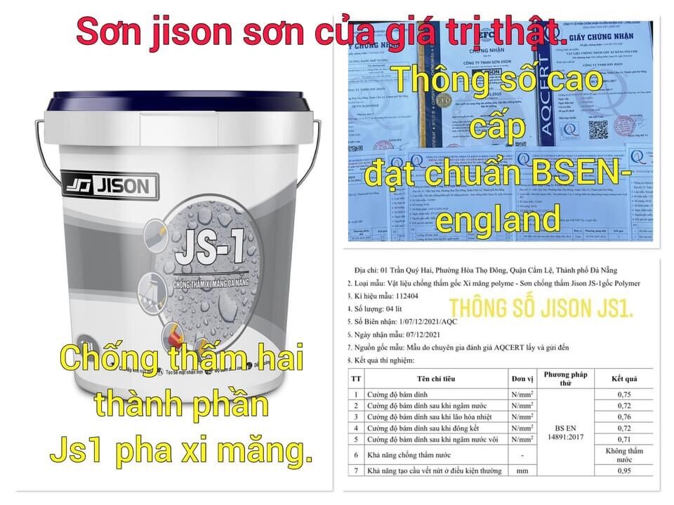 Chống thấm 2 thành phần pha xi măng JS01 5kg
