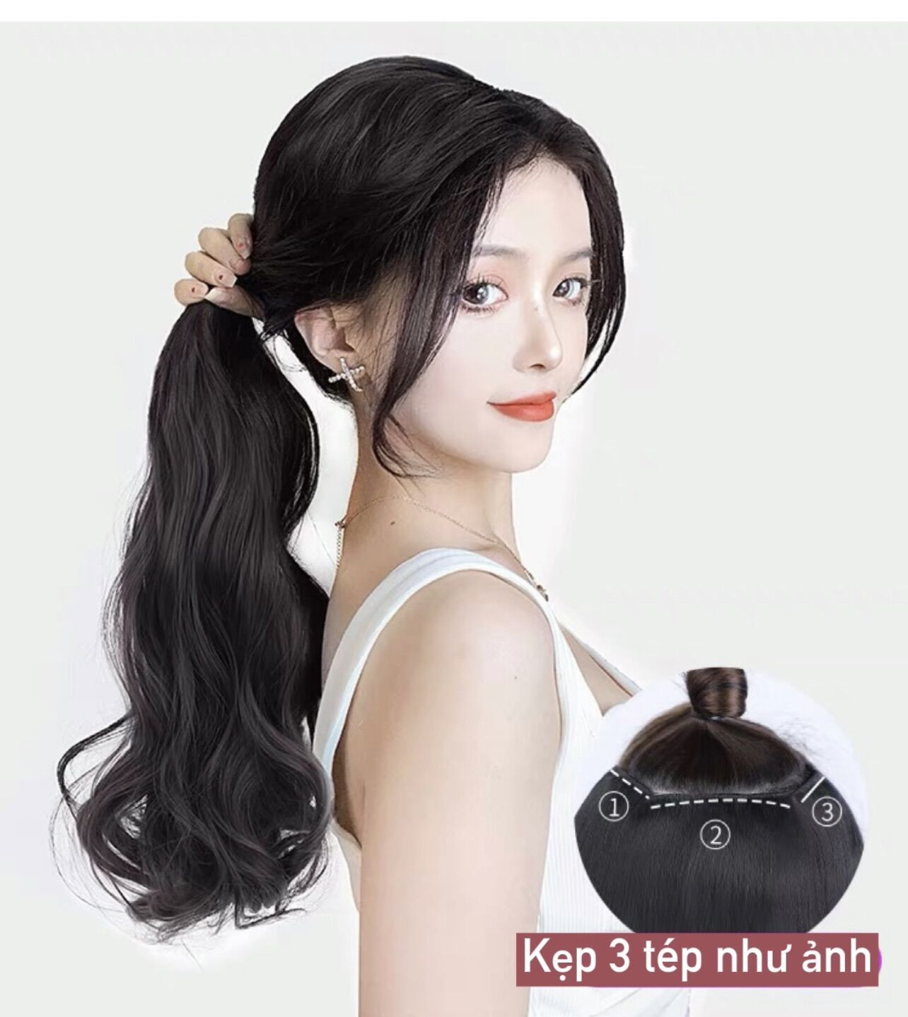 Tóc giả dạng kẹp phím