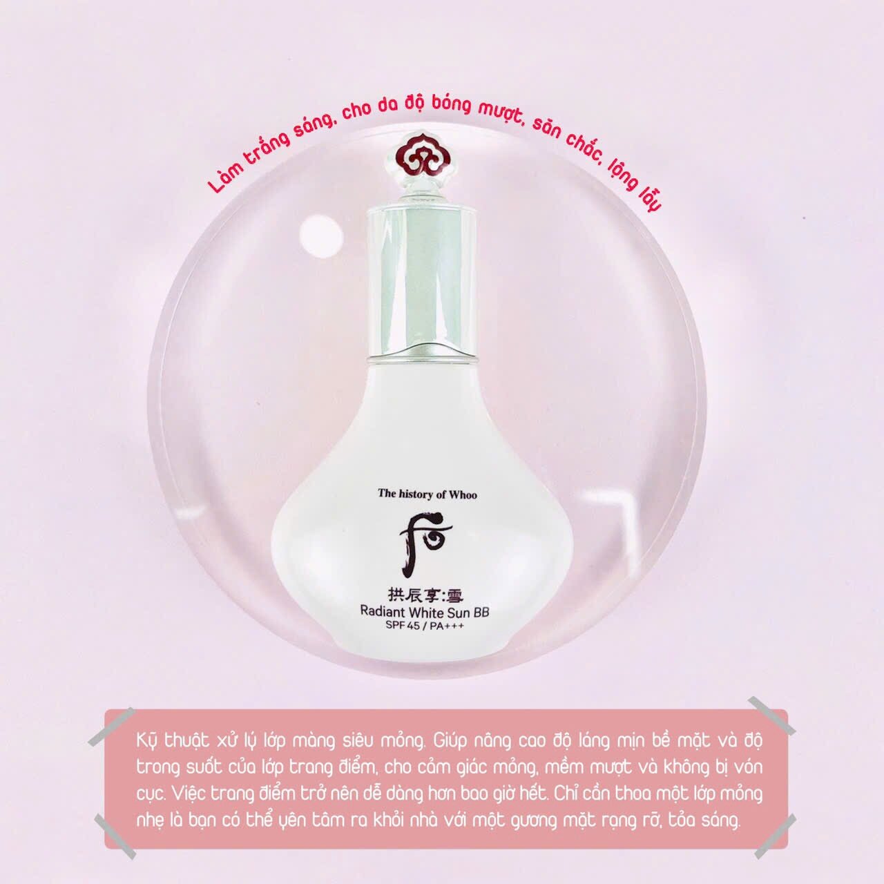 Sét Kem Nền BB Whoo Trắng, Kem Nền Trang Hỗ Trợ Che Khuyết Điểm Dưỡng Trắng Chống Nắng Spf50+/pa+++ 40ml