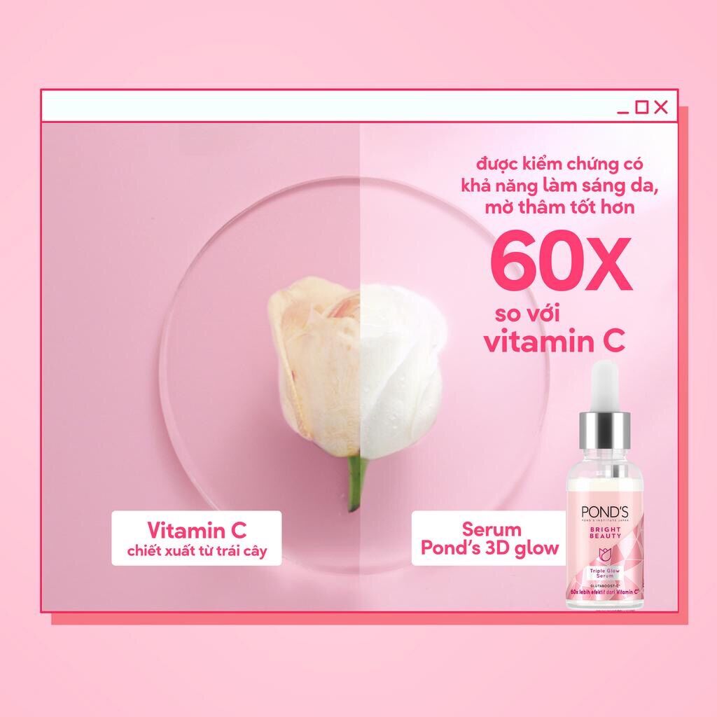 Tinh chất Serum Pond's dưỡng sáng mờ thâm 3D Glow 30ML