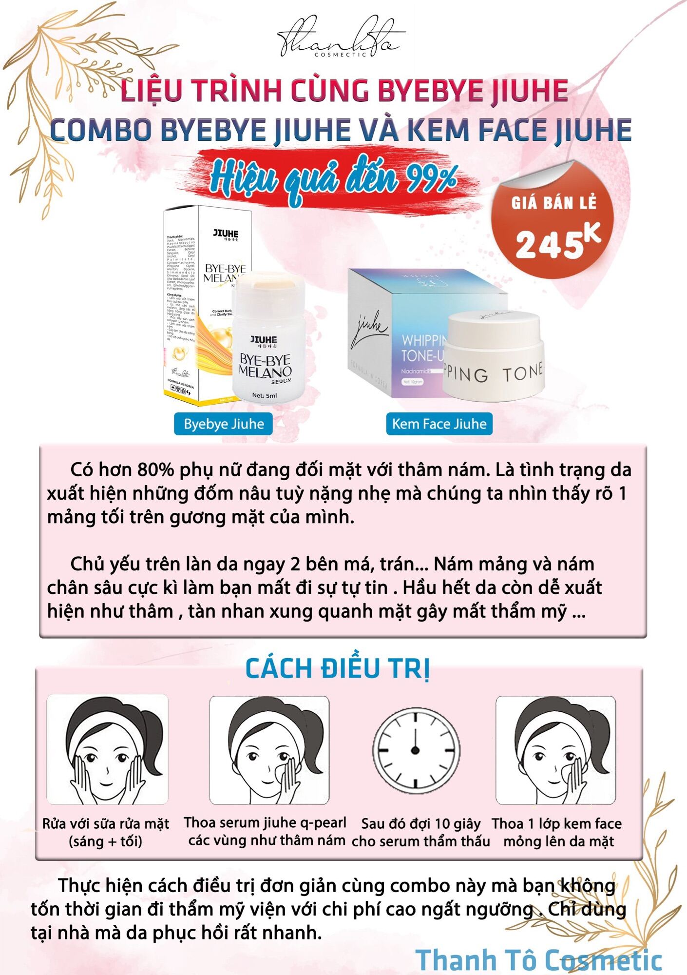 [Hcm]Combo Serum Jiuhe Thanh Tô Ver3 Và Kem Face Jiuhe