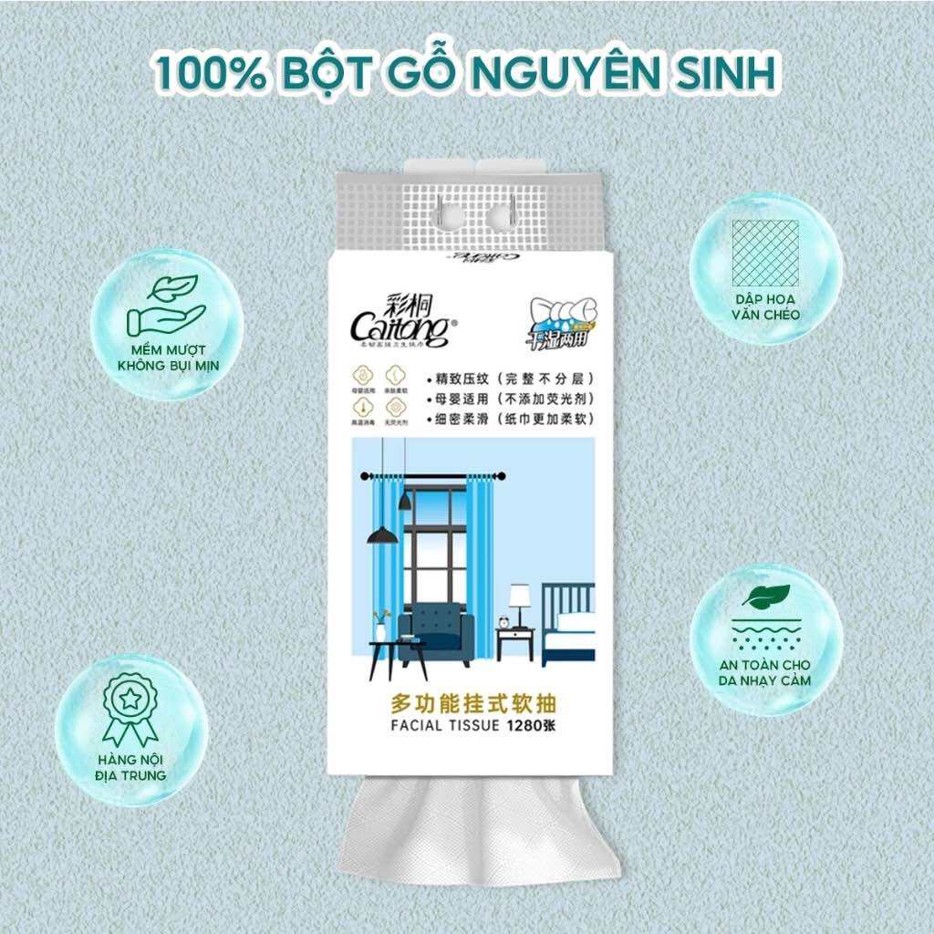 [COMBO 5 BỊCH] Giấy rút treo tường Caitong 1280 tờ - Hàng nội địa Trung Quốc