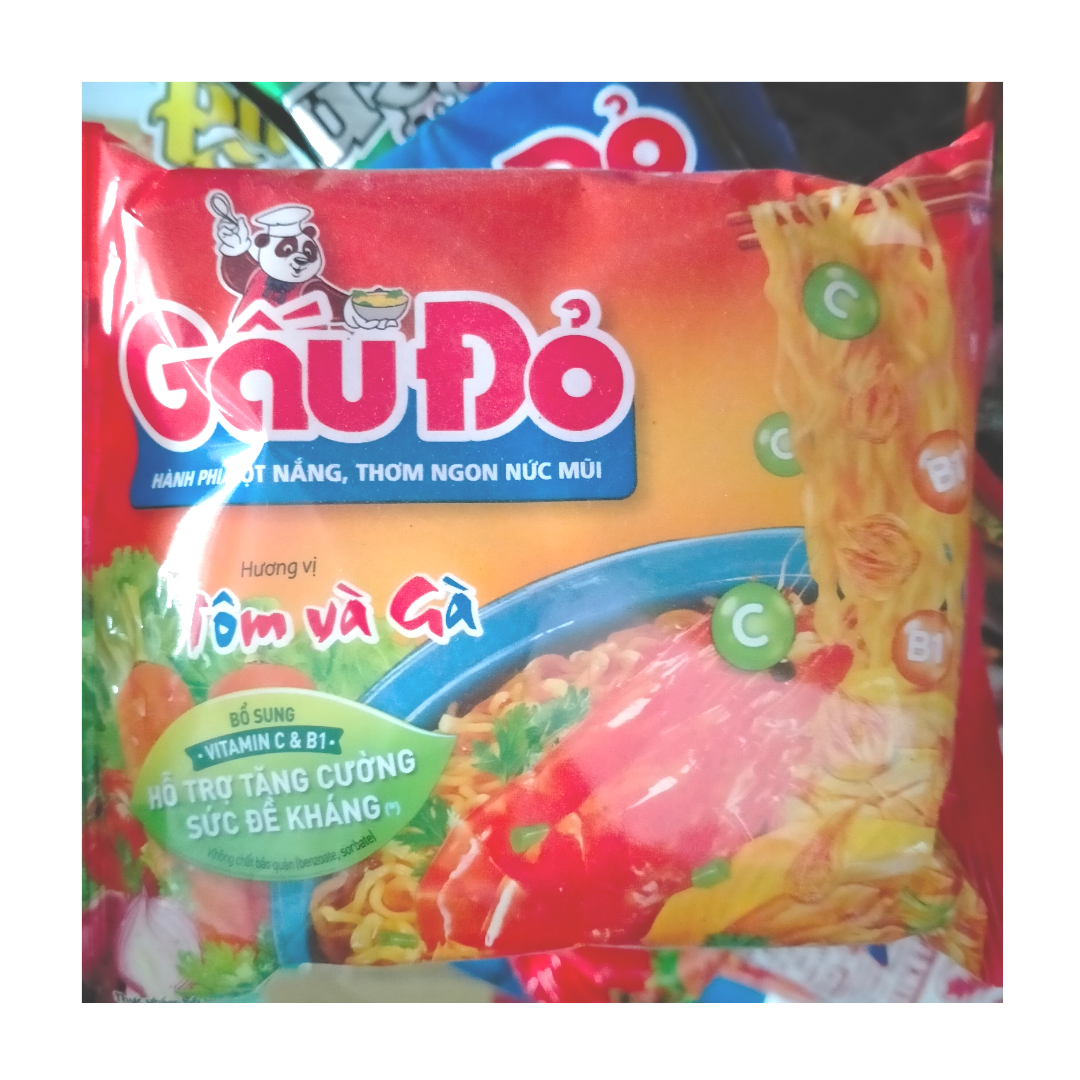 Combo 5 gói mì tôm Gấu Đỏ Tôm Gà 63g
